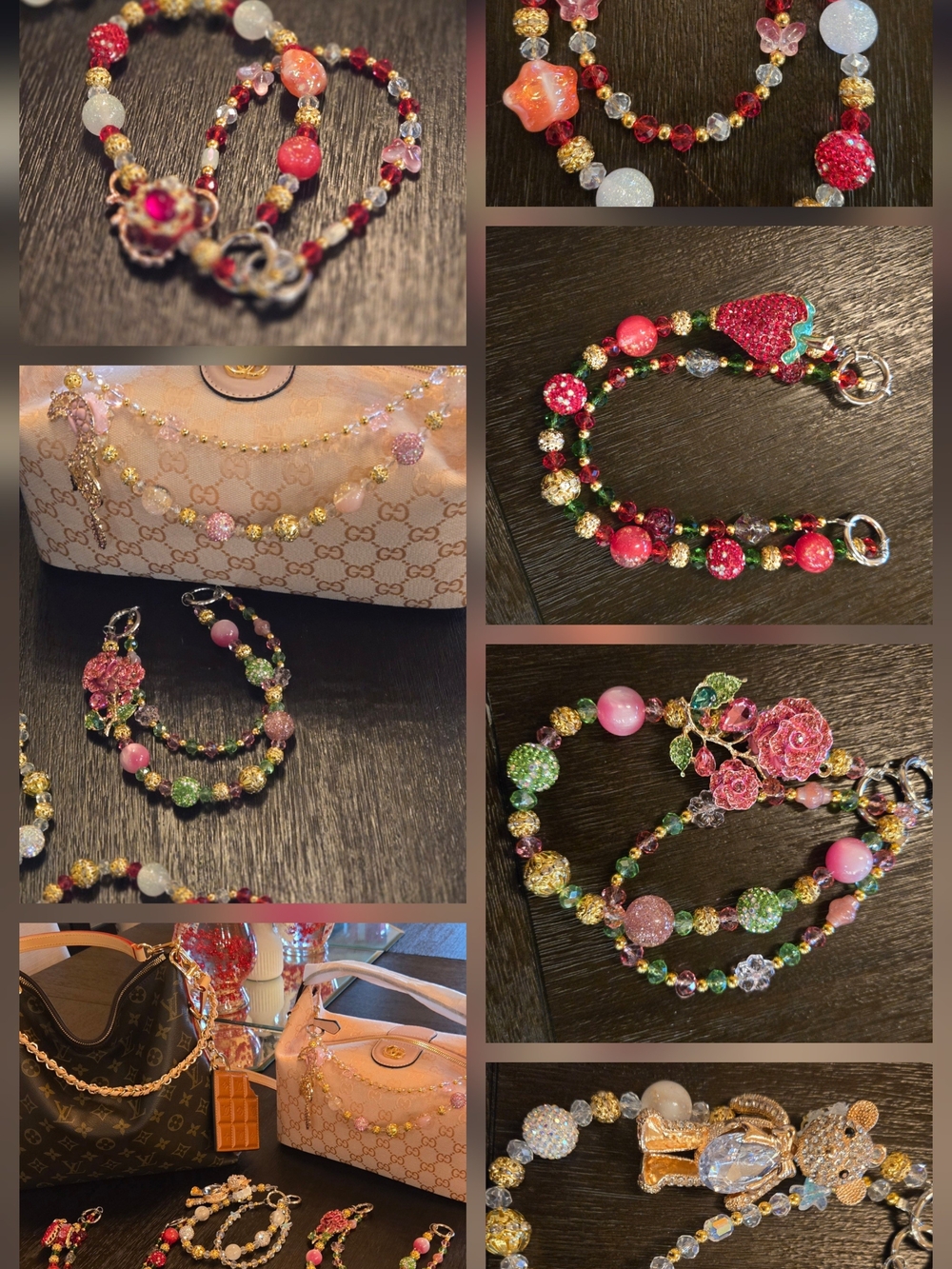 Four Beaded Bag Charms